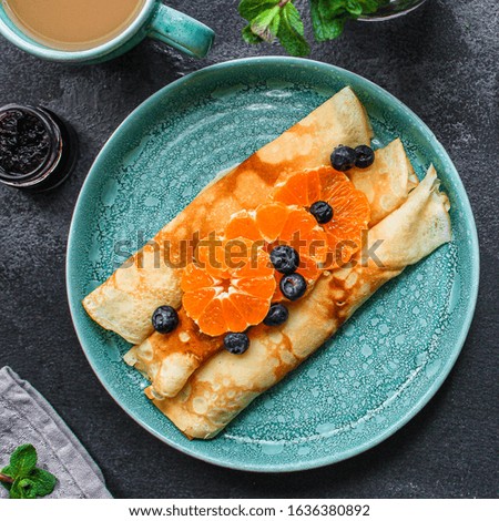 Similar – Image, Stock Photo Crepes with berries Food