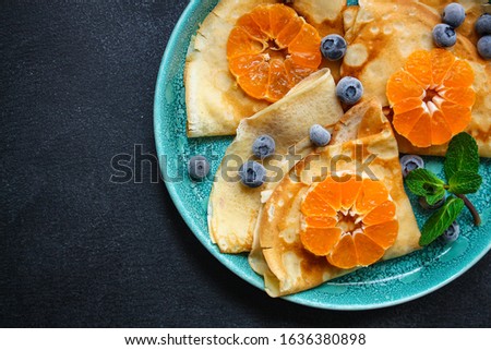 Similar – Image, Stock Photo Crepes with berries Food