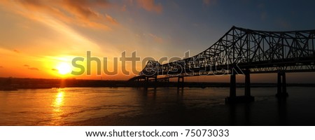 The Crescent City Connection (formerly the Greater New Orleans Bridge) at sunrise in New Orleans, Louisiana on April 11, 2011.