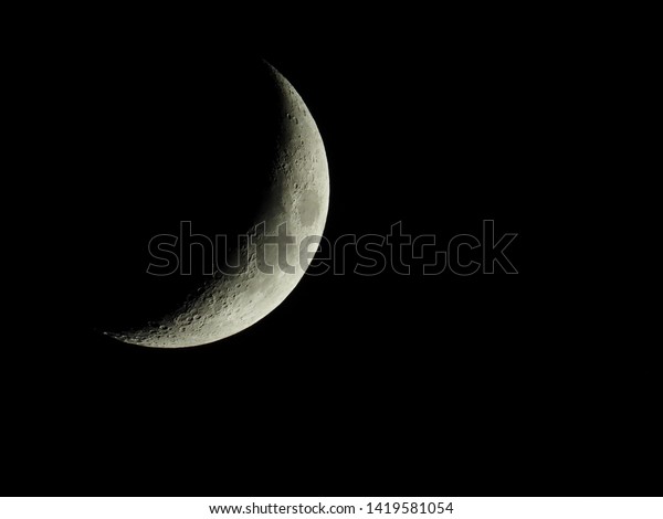 Crescent  close up moon background , super flower\
blood moon , eclipse