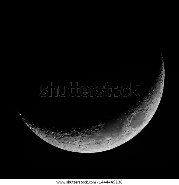 Crescent Moon. Moon in Clouds.\
The Background of the Moon in the Sky. Moonlight in the Night\
Sky