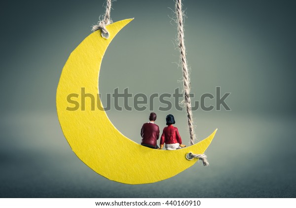 Crescent moon miniature men\
and women