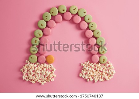 Similar – Image, Stock Photo round sweet green pistachio donut