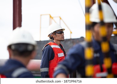 Crew Working In Tugboat Mother Vessel Sailor Engineer Reporting Activities