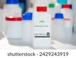 CrF2 chromium(II) fluoride CAS 10049-10-2 chemical substance in white plastic laboratory packaging