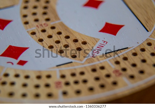 Cribbage Board Close Macro Cards Pegs Stock Photo Edit Now