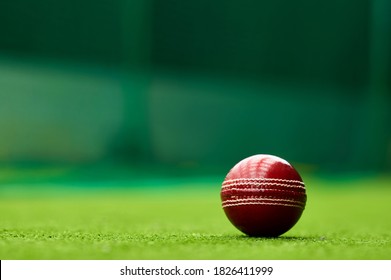 Cricket ball on Green Turf