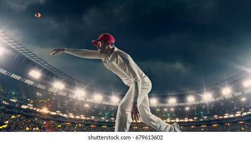 cricket bowler images stock photos vectors shutterstock https www shutterstock com image photo cricket bowler action on professional stadium 679613602