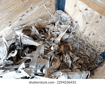 cricket cage filled with dried banana leaves - Powered by Shutterstock