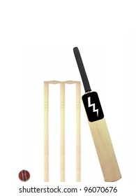 Cricket Gear Isolated Against A White Background