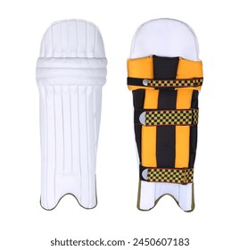 cricket leg guard front back angle isolated on white background. - Powered by Shutterstock