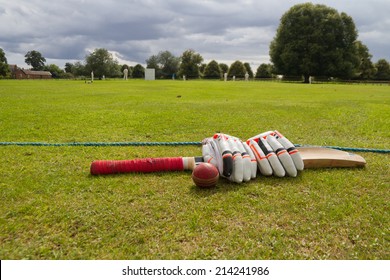 Cricket On The English Village Green.