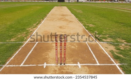 Cricket Pitch Close View by S. Dev