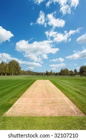 Cricket Pitch At Sport Field