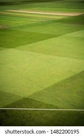 Cricket Pitch With Stumps And Boundary Rope