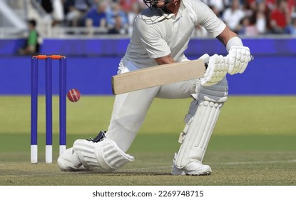 Cricket players batsman hitting ball in a stadium. - Powered by Shutterstock