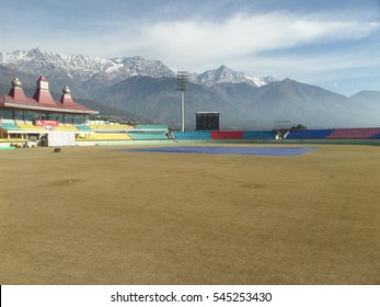 Cricket Stadium Standing Mountains Snow Stock Photo 545253430 