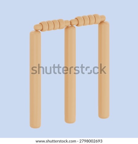 Cricket Wickets and Bails 3D Render