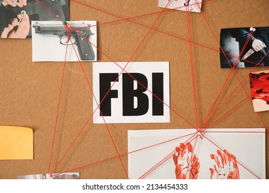 Crime Board Hanging On Wall In FBI Agent's Office