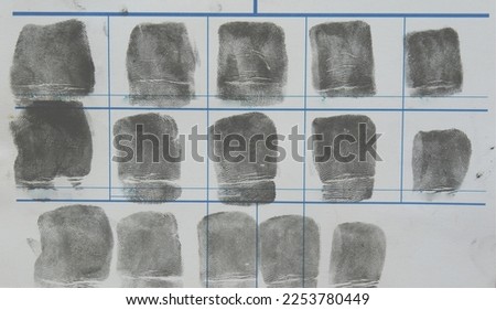 Crime concept.Close up of fingerprint crime page file.