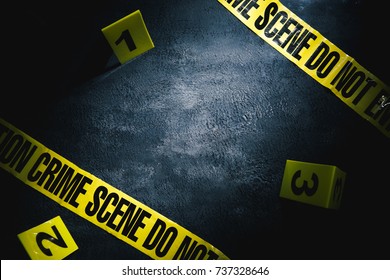 crime scene with dramatic lighting