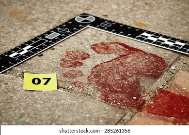 Crime Scene Investigation - Bloody Footprint