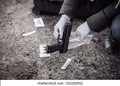 Crime Scene Investigation Collecting Evidence Police Stock Photo ...