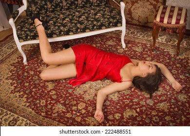 Crime Scene Simulation Lifeless Woman Luxurious Stock Photo Shutterstock