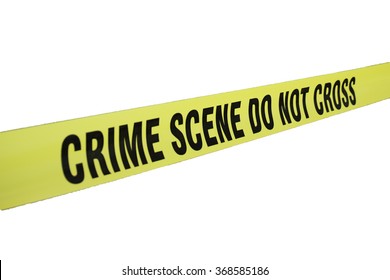 Crime Scene Tape Isolated On White Background With Clipping Path