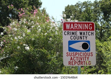 Crime Watch Sign/FM 1255 Canton Texas USA 2019