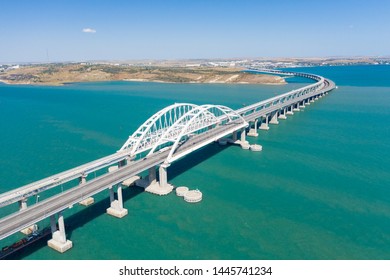 Crimea / Russia - July 5 2019: Crimea Bridge.