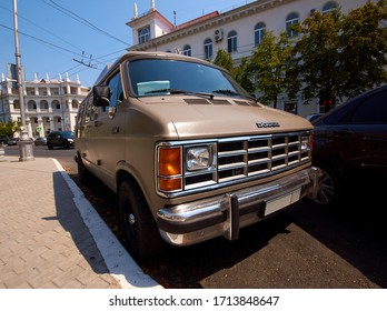 Crimea / Sevastopol August 8, 2017: Dodge Ram Van Of Street