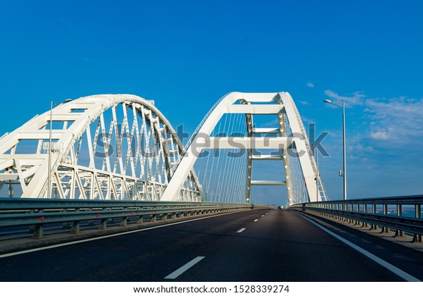 Crimean bridge. Transport passage\
through the Kerch Strait. The longest arch bridge in\
Europe