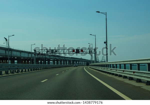 Crimean Kerch bridge\
highway and completion of construction of the railway part         \
                     