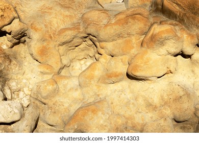 Crimean Limestone Covered With Yellow Calcium Deposits