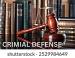 criminal defense, featuring a gavel, handcuffs, and legal documents on a desk. Ideal for content on criminal law, defense attorneys, and court proceedings.