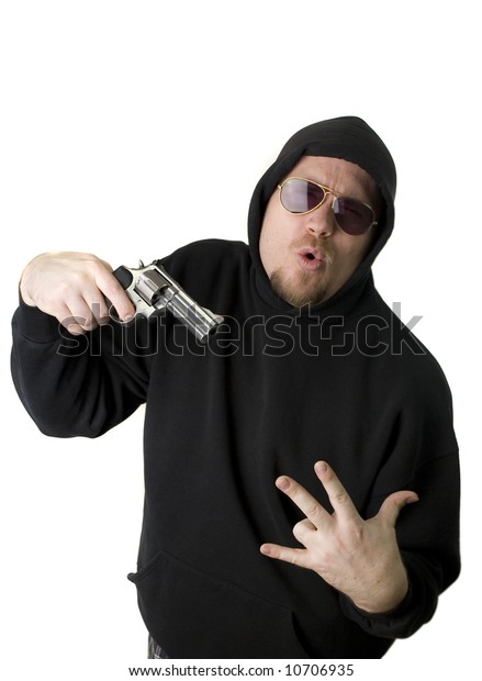 Criminal Gangster Revolver Dark Glasses Stock Photo 10706935 | Shutterstock