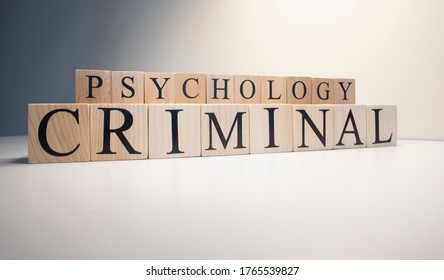 Criminal Psychology Text From Wooden Cubes. The Term Psychology Profession. Close Up.