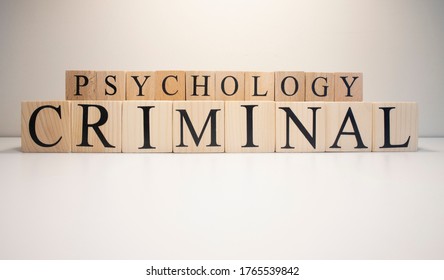 Criminal Psychology Text From Wooden Cubes. The Term Psychology Profession. Close Up.