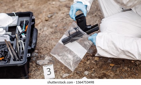 Criminological Expert Collecting Evidence Crime Scene Stock Photo (Edit ...