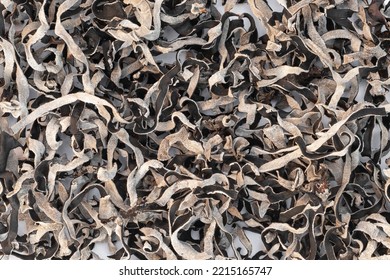 Crimped MUN Mushrooms With Characteristic Color Grey And Black. The Crunchy Texture Of Chinese Dried Mushrooms