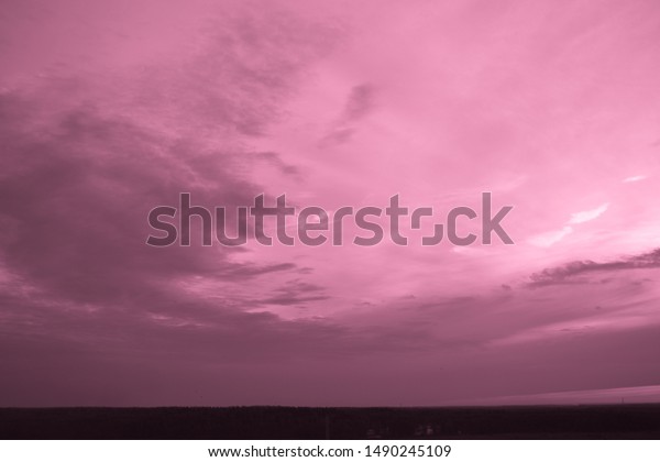 Crimson Sky Clouds Background Texture Nature Stock Image