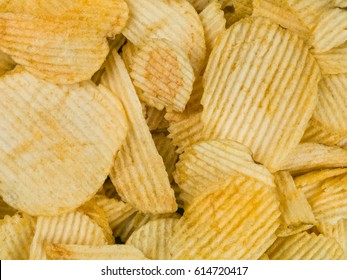 Crinkle Cut Potato Crisps Or Chips Snack Food