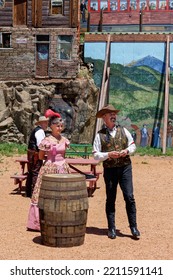 Cripple Creek, CO - July 9, 2022: Members Of The Gold Camp Victorian Society Dressed In Period Costume For The 