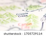 Cripple Creek. Colorado. USA on a geography map.
