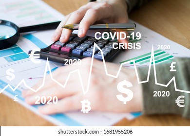 Сovid-19 crisis of the economic system due to the coronavirus epidemic. A businessman looks at a chart exchange rates. - Powered by Shutterstock