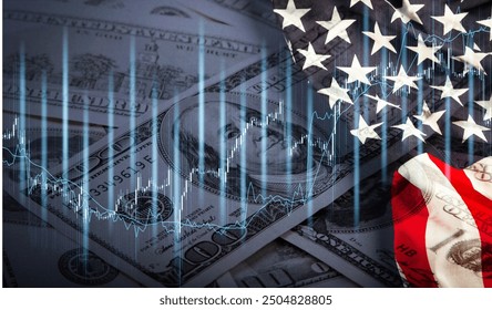 Crisis in USA, inflation of dollars, economy concept