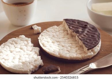 crispbreads  are lying on a board on the table