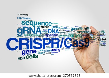CRISPR/Cas9 system for editing, regulating and targeting genomes (biotechnology and genetic engineering) word cloud