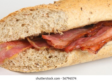 Crispy Bacon In A Granary Baguette